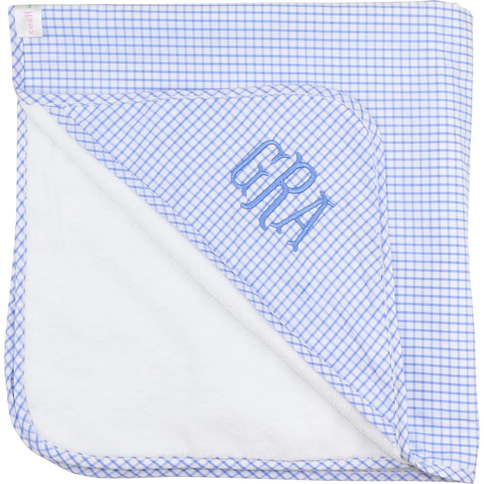 Blue Windowpane Hooded Towel