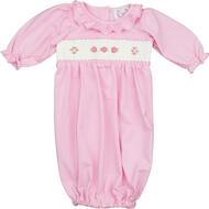 Pink Smocked Pima Baby Gown