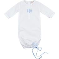 Boys Blue Drawstring Baby Gown