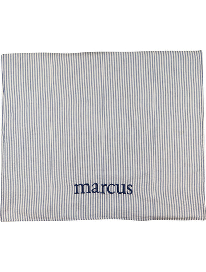 Navy Seersucker Beach Towel