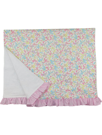 Pink Floral Ruffle Beach Towel