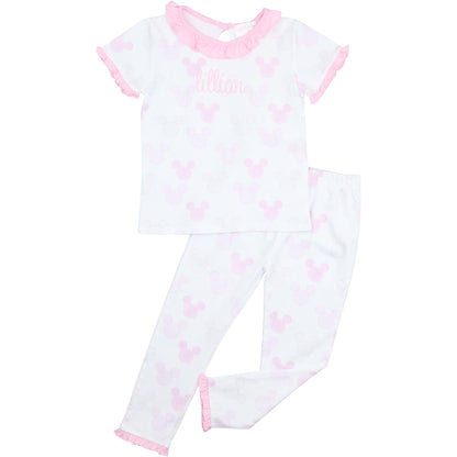 Pink Mouse Ears Print Pajamas