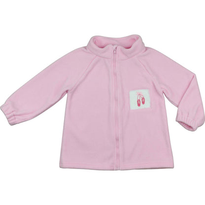 Pink Smocked Ballet Fleece Zip-Up