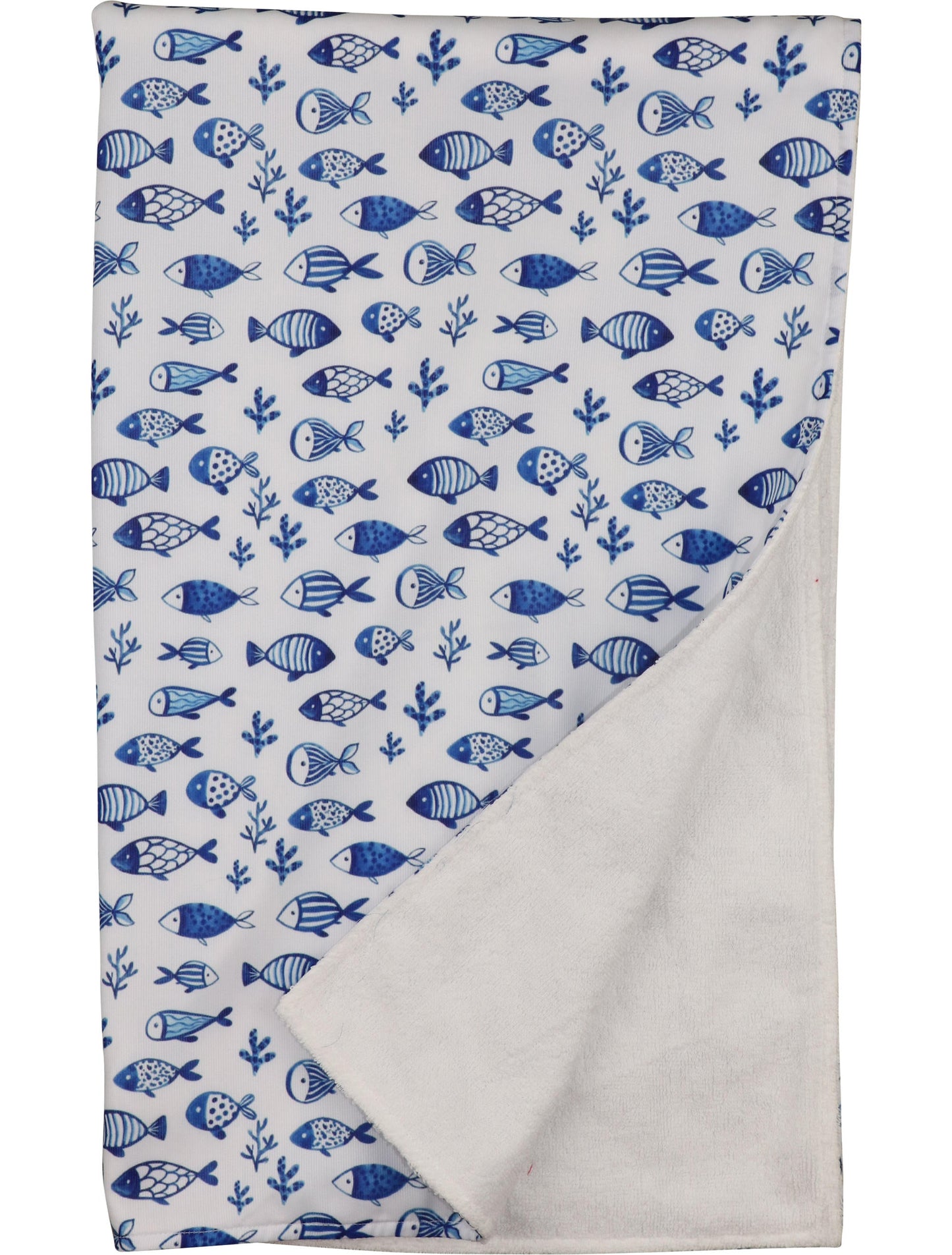 Navy Fish Print Beach Towel