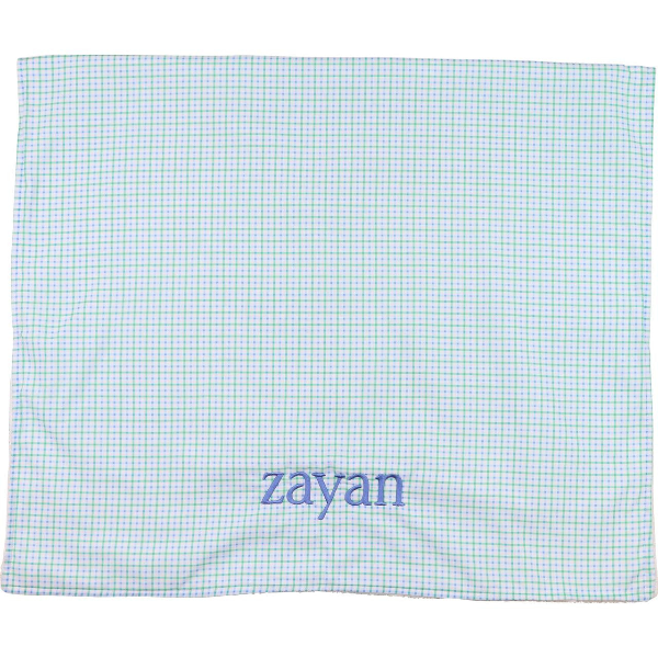 Blue And Green Windowpane Beach Towel