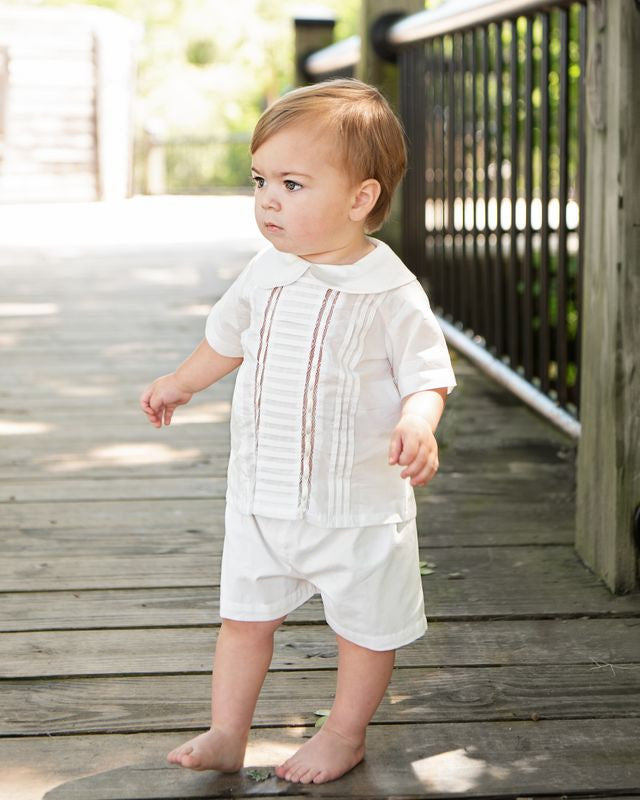 Boy's Ivory Heirloom Short Set