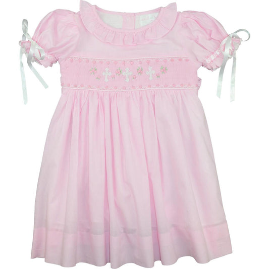 Pink Smocked Crosses Dress