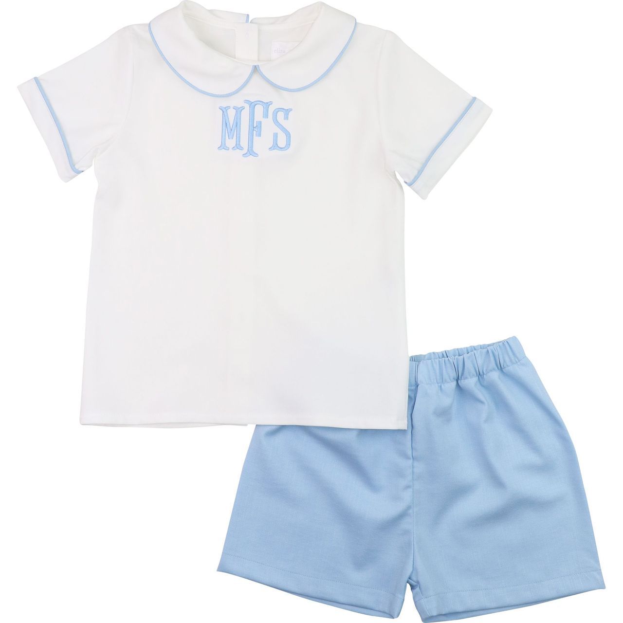 Blue And White Short Set