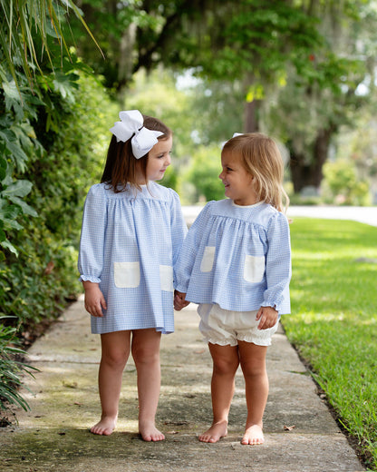 Blue Gingham Pocket Dress