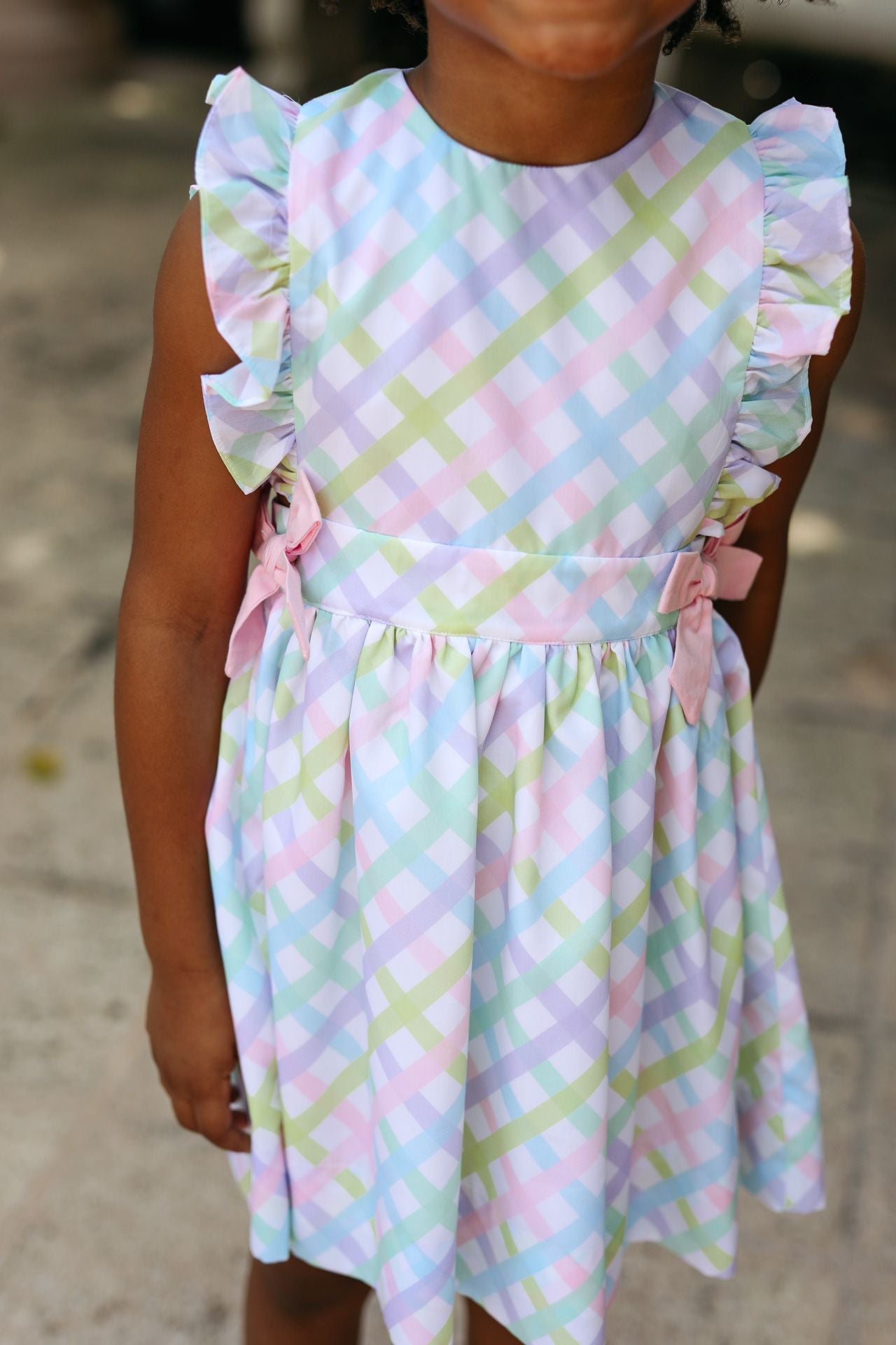 Pastel Plaid Bow Dress