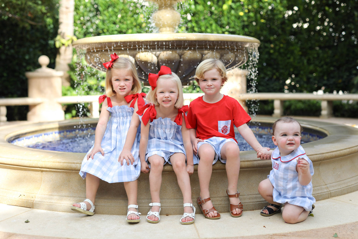 Blue And Red Buffalo Check Scalloped Short Set