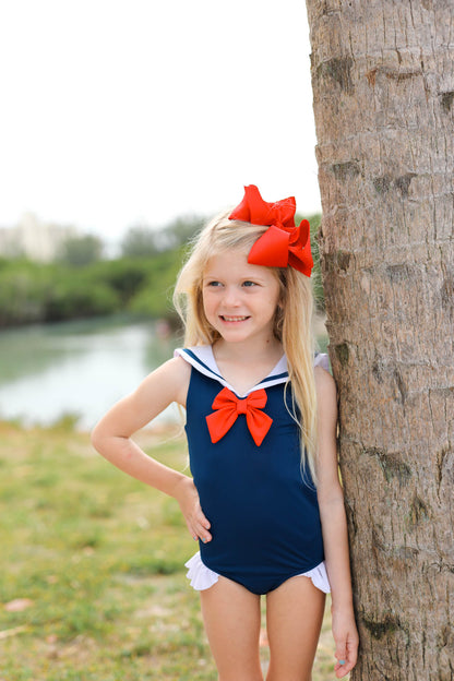 Navy Sailor Lycra Swimsuit