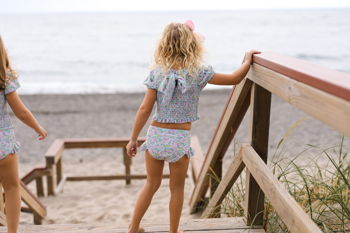 Pink And Green Ruched Liberty Bikini