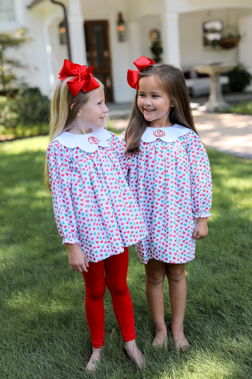 Red And Green Holiday Hearts Dress