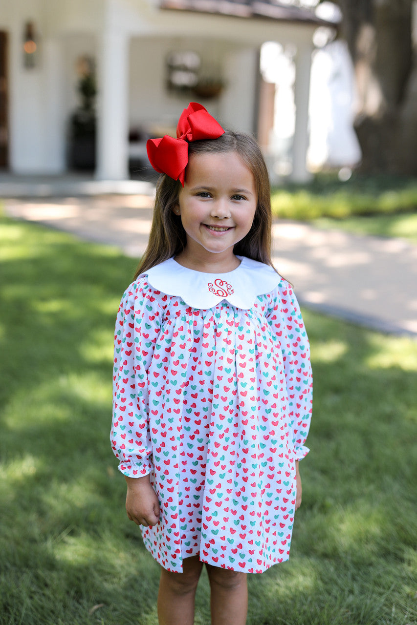 Red And Green Holiday Hearts Dress