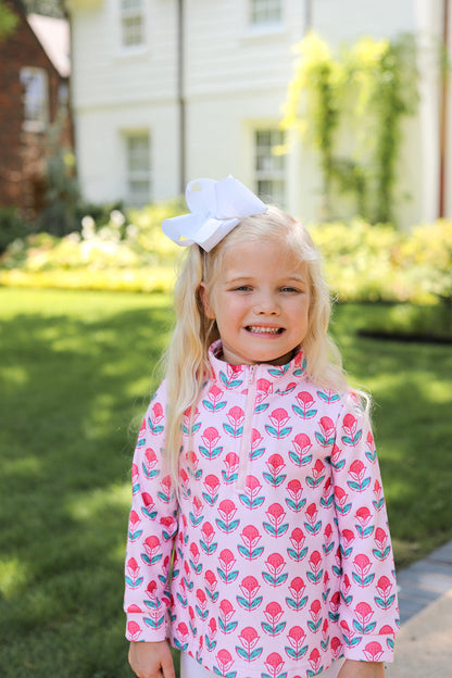 Pink And Green Floral Pullover