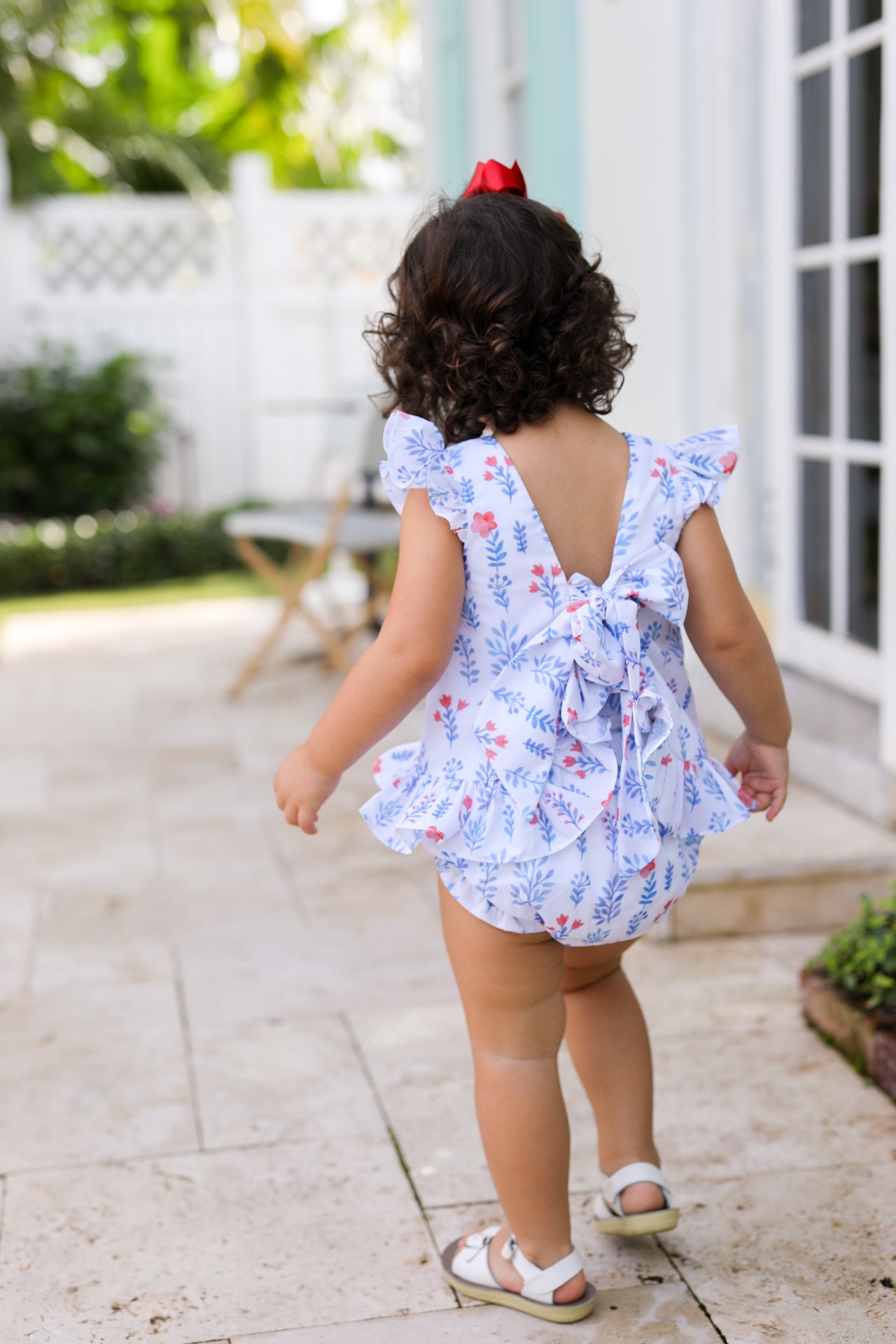 Blue And Red Floral Diaper Set