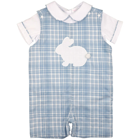 Blue Plaid Applique Bunny Jon Jon Set