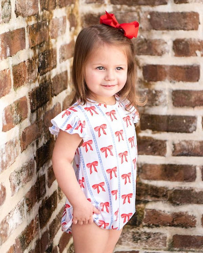 Blue And Red Bow Knit Bubble