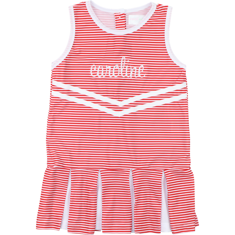 Red Striped Lycra Tennis/Cheer Dress