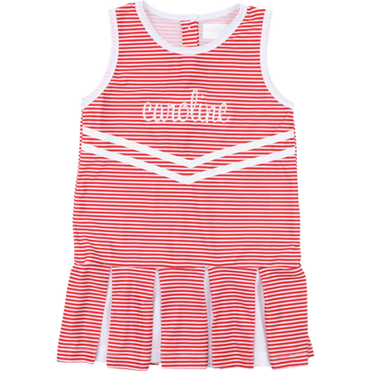 Red Striped Lycra Tennis/Cheer Dress