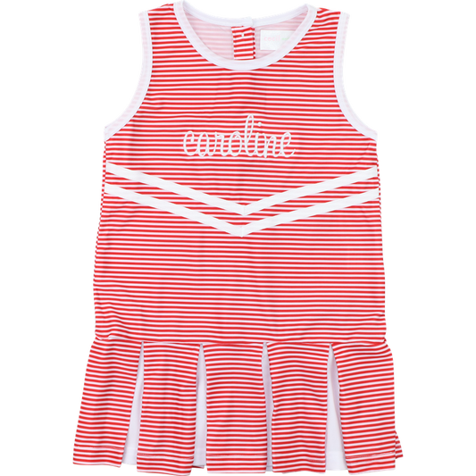 Red Striped Lycra Tennis/Cheer Dress