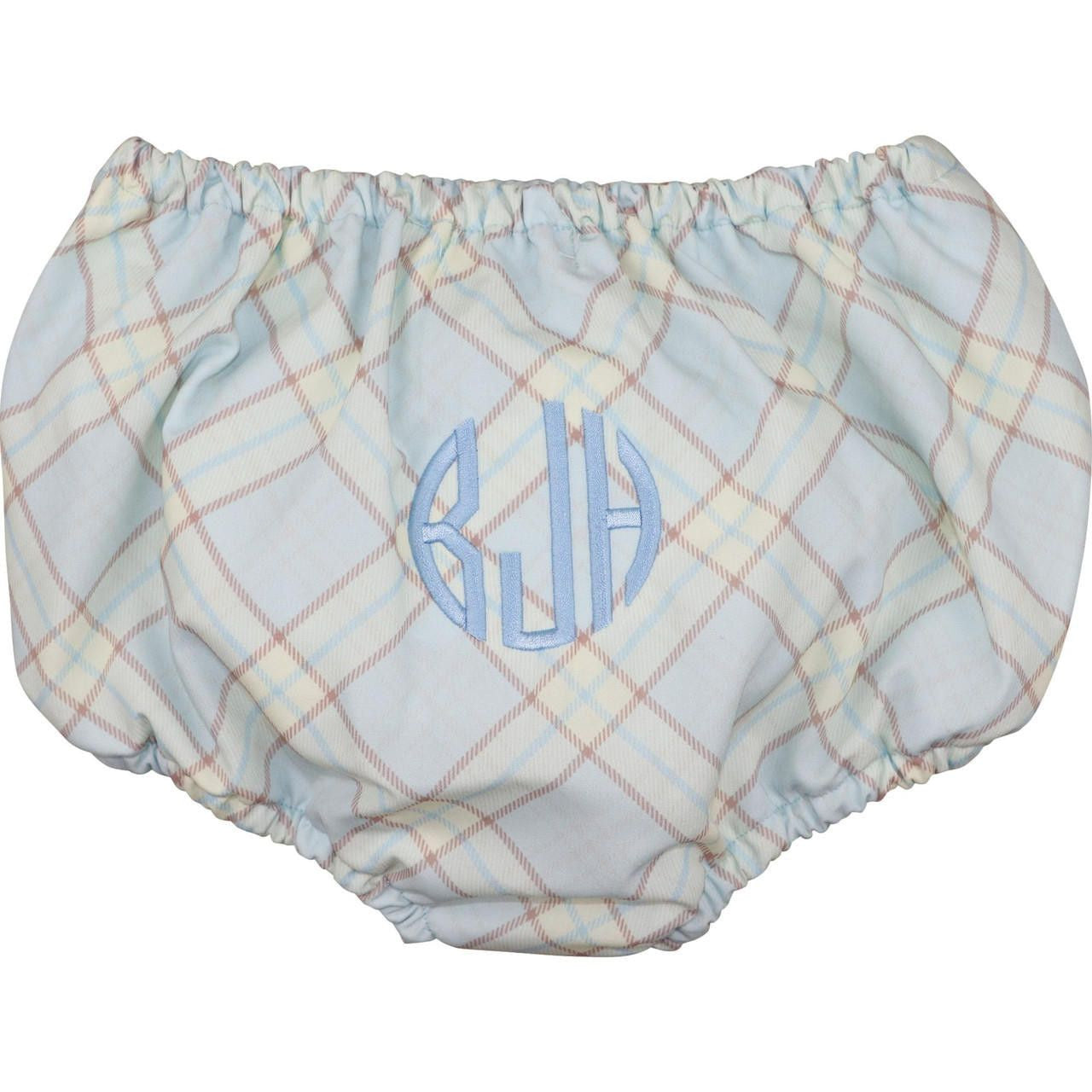 Blue And Khaki Plaid Swim Bloomer