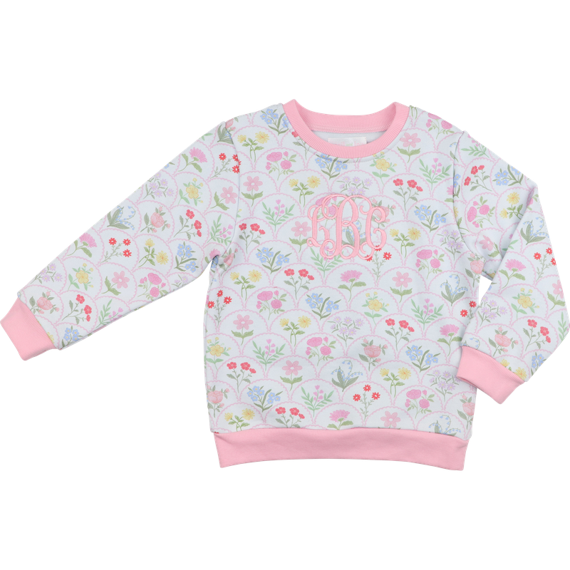 Pink Garden Print Sweatshirt