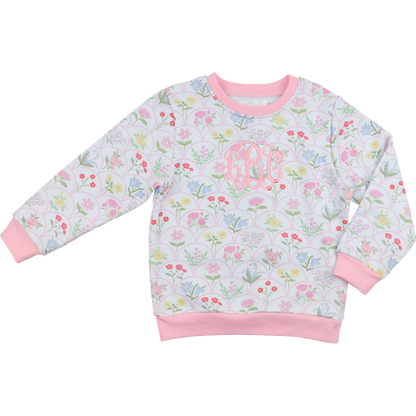 Pink Garden Print Sweatshirt