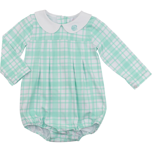 Mint Plaid Knit Bubble