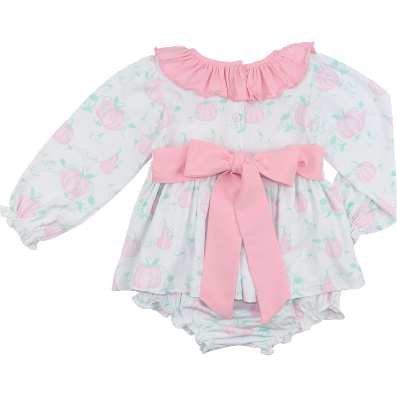 Pink And Mint Pumpkin Print Diaper Set