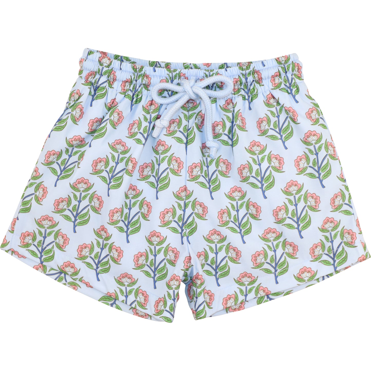 Floral Block Print Swim Trunks