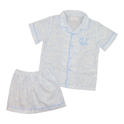 Blue And White Easter Print Pajamas