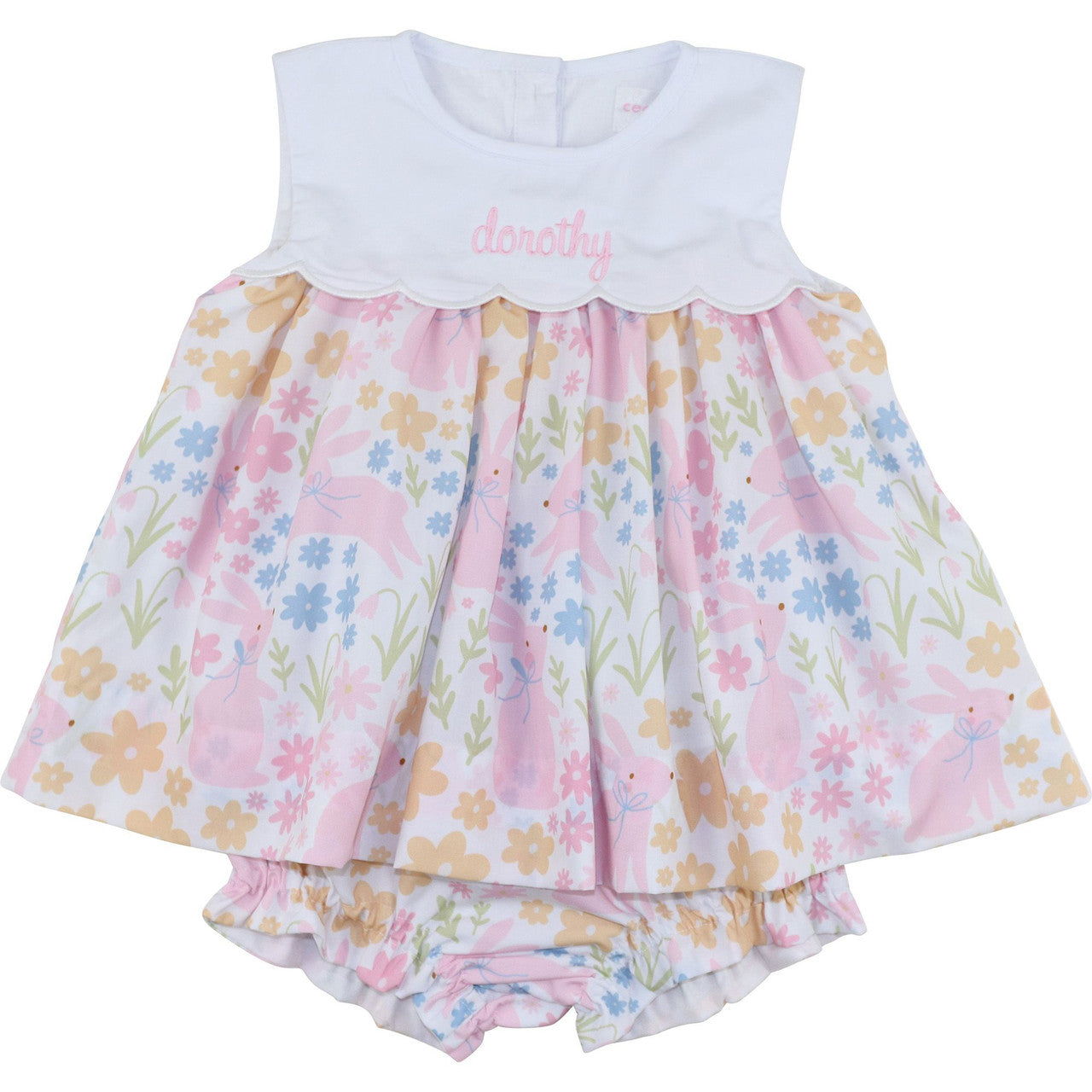 Pastel Floral Bunny Diaper Set