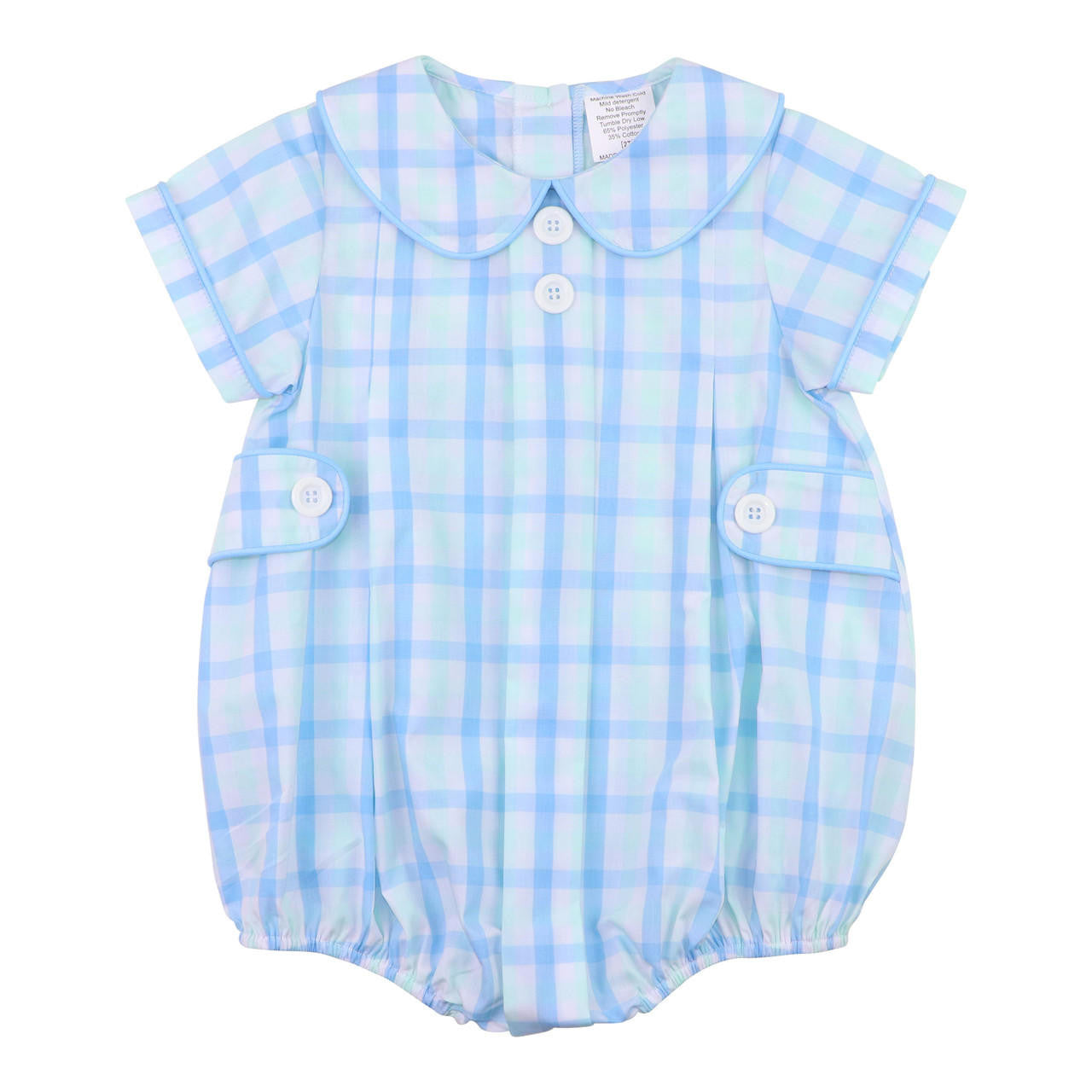 Mint And Blue Plaid Tab Bubble