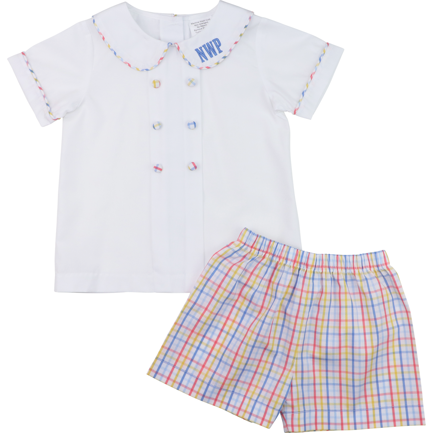 Multicolored Windowpane Short Set