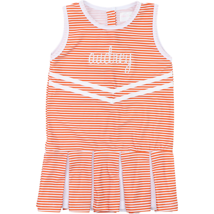 Orange Striped Lycra Tennis/Cheer Dress