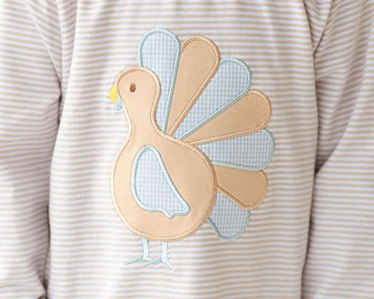 Khaki Stripe Applique Turkey Shirt