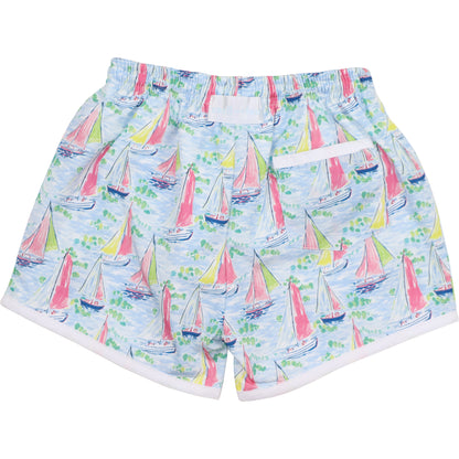 Patel Painted Sailboats Swim Trunks