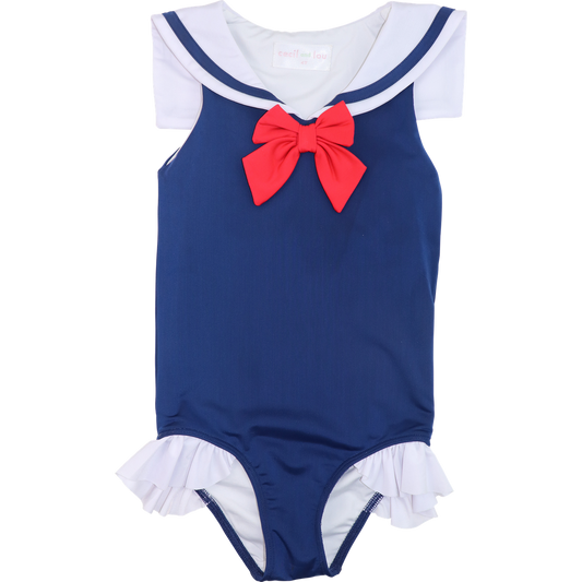 Navy Sailor Lycra Swimsuit