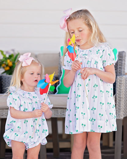 Pink And Green Shamrock Striped Knit Dress