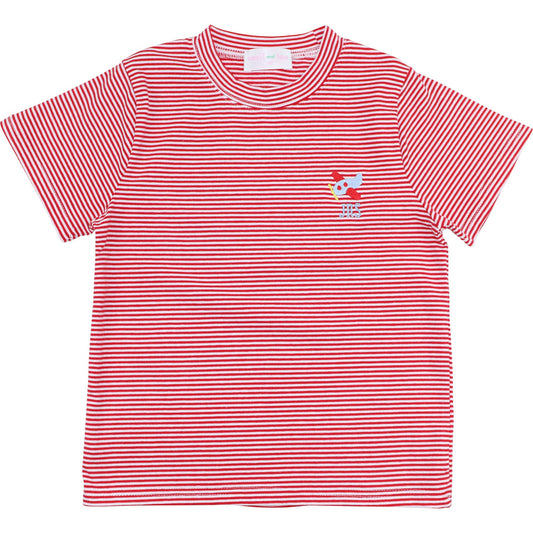 Red Striped Knit Airplane Shirt