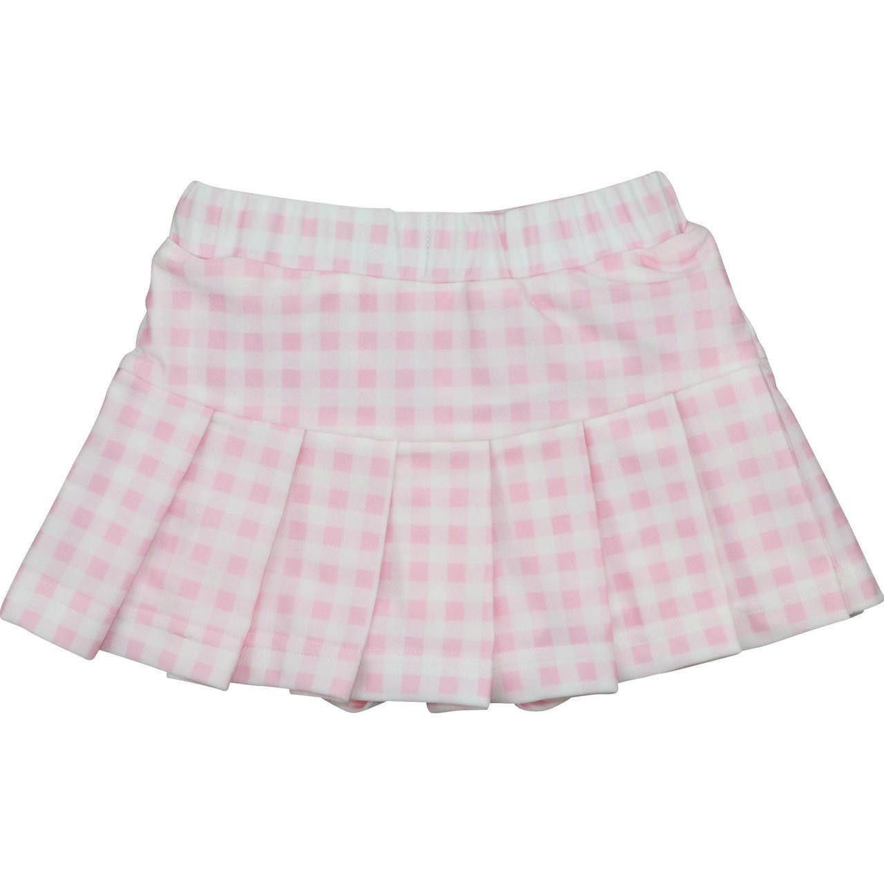 Pink Check Knit Tennis Skirt