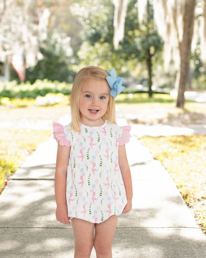 Pink Knit Bunny And Balloon Eyelet Bubble