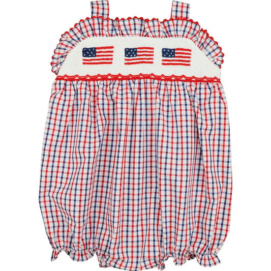 Red And Navy Smocked Flags Bubble