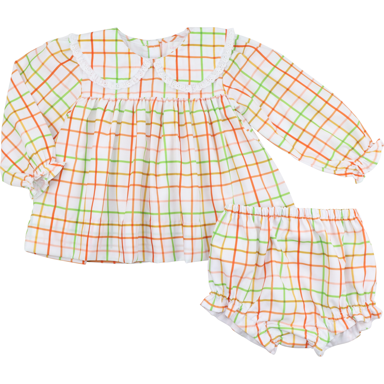 Fall Windowpane Diaper Set