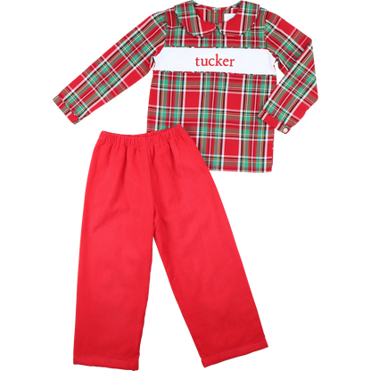 Holiday Plaid Pant Set