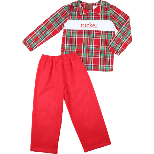 Holiday Plaid Pant Set