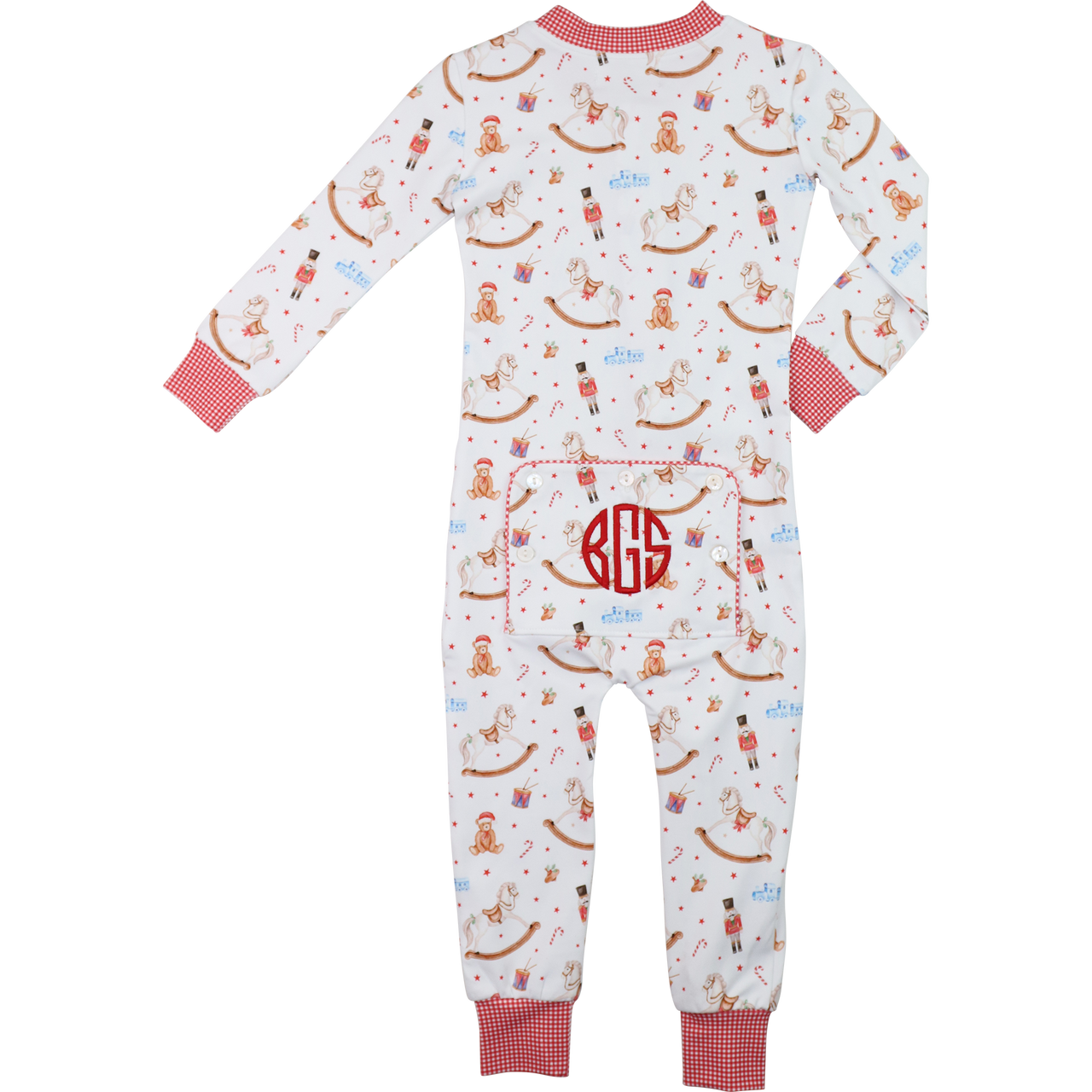 Red Rocking Horse And Nutcracker Knit Zipper Pajamas