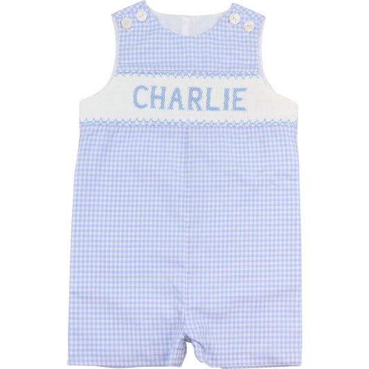 Blue Gingham Custom Smocked Jon Jon